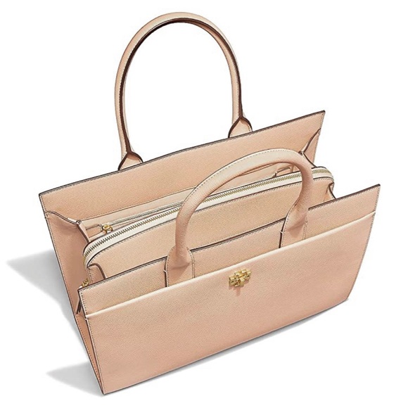 Tory Burch Kira Leather Tote Bag - Perfect Sand - Picture 4 of 9